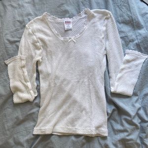 White long sleeve top
